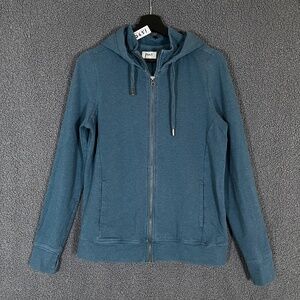 Pact Organic Cotton Full Zip Hoodie Jacket - Women's Size M - Teal Green Blue